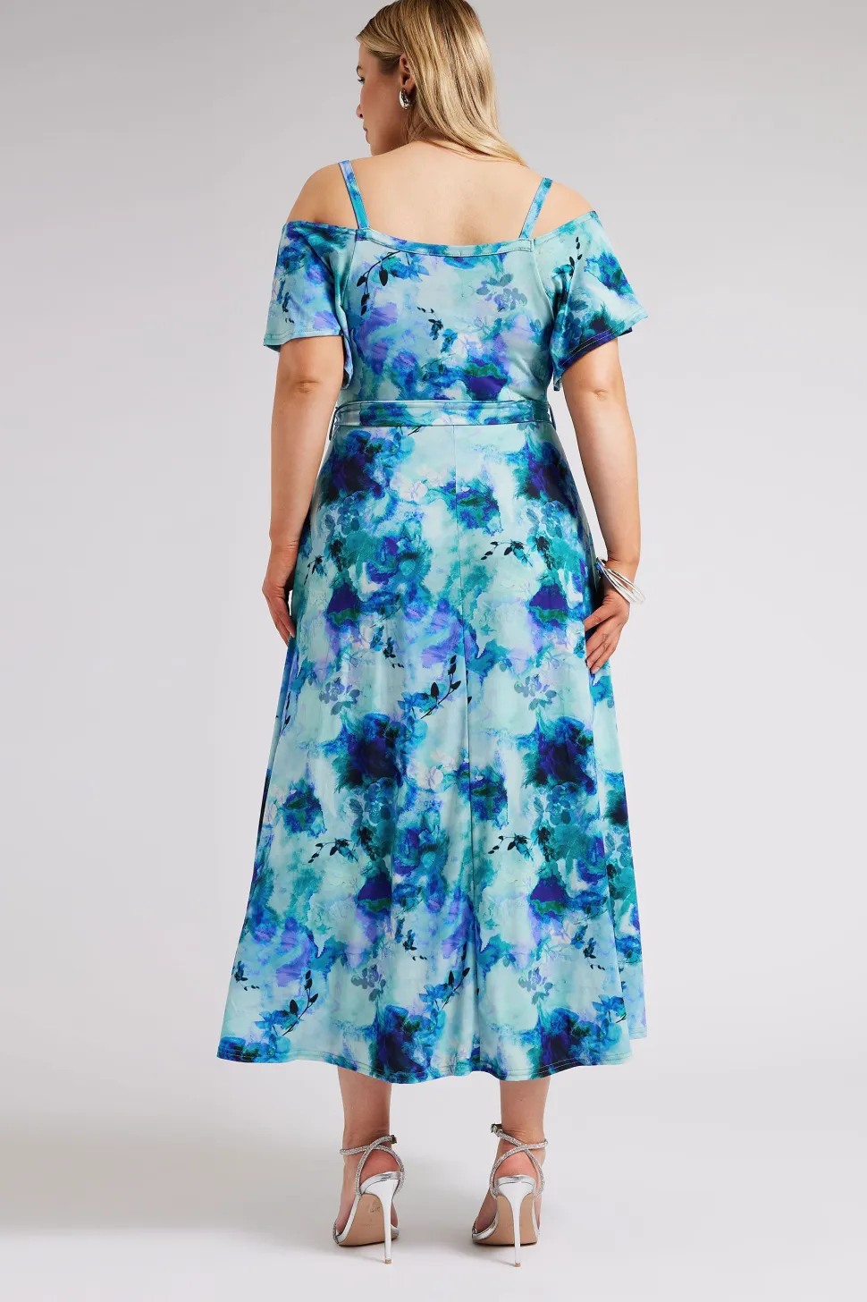 Floral Print Cold Shoulder Dress