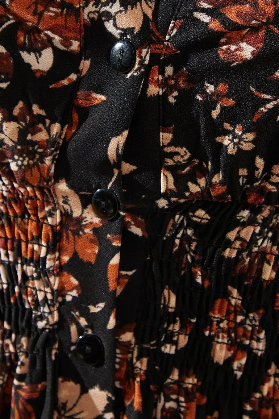 Floral Print Collared Midi Dress