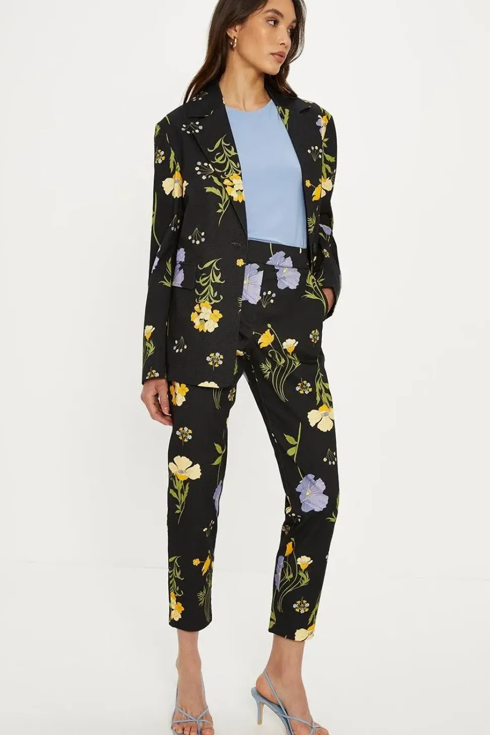 Floral Printed Cotton Blazer