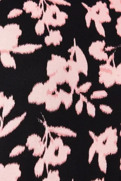 Floral Printed Jersey Short Sleeve Shift Dress