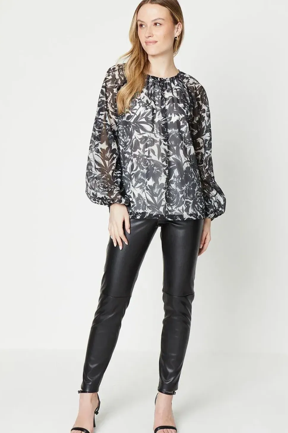 Floral Printed Organza Blouse