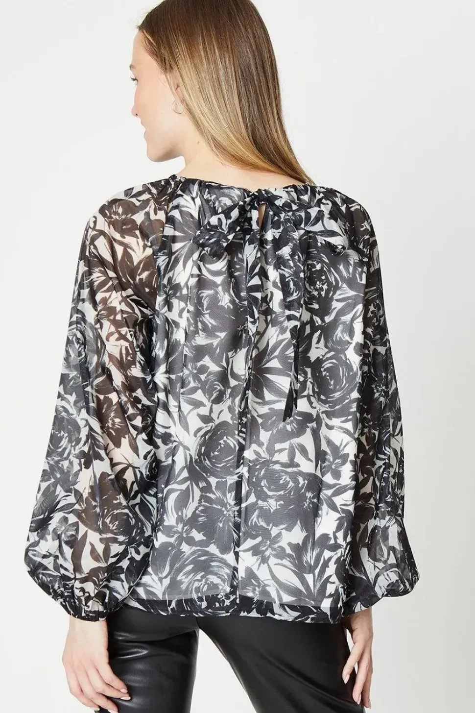 Floral Printed Organza Blouse