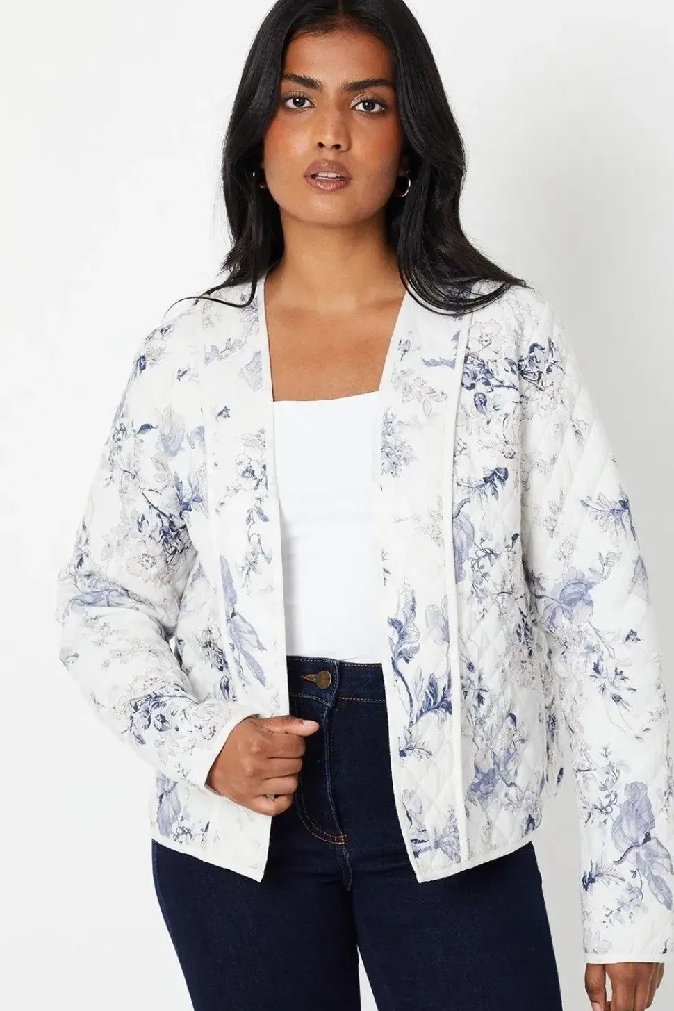 Floral Printed Quilted Jacket