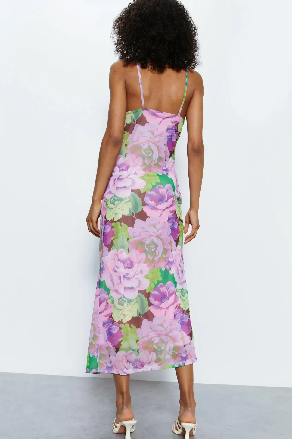 Floral Printed Ruched Detail Dress