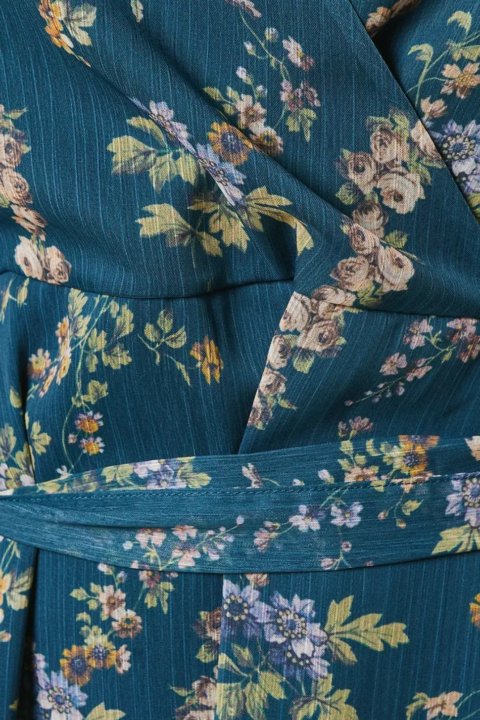 Floral Printed Ruffle Sleeve Bow Detail Mini Dress