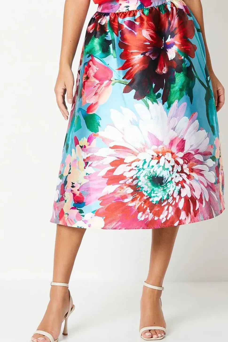 Floral Print Full Midi Skirt