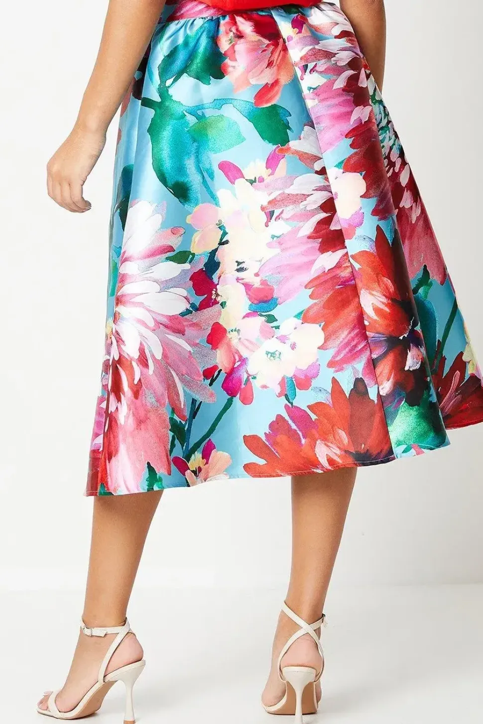 Floral Print Full Midi Skirt