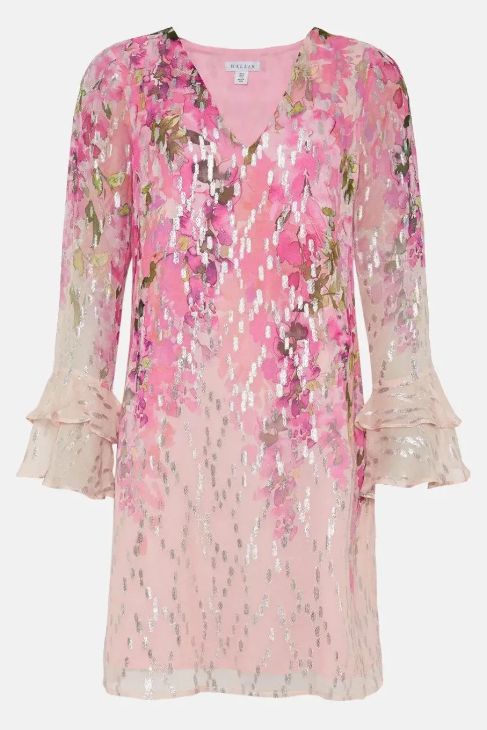 Floral Print Glitter Shift Dress