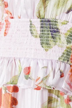 Floral Print High Low Hem Maxi Dress