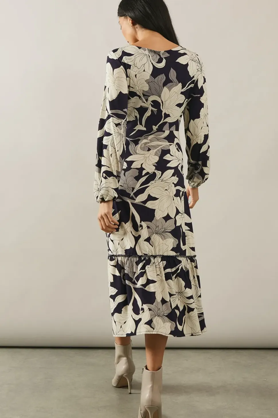 Floral Print Jersey Wrap Dress