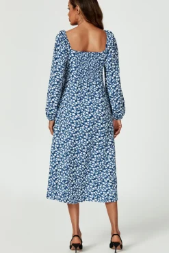 Floral Print Long Sleeve High Neck Top