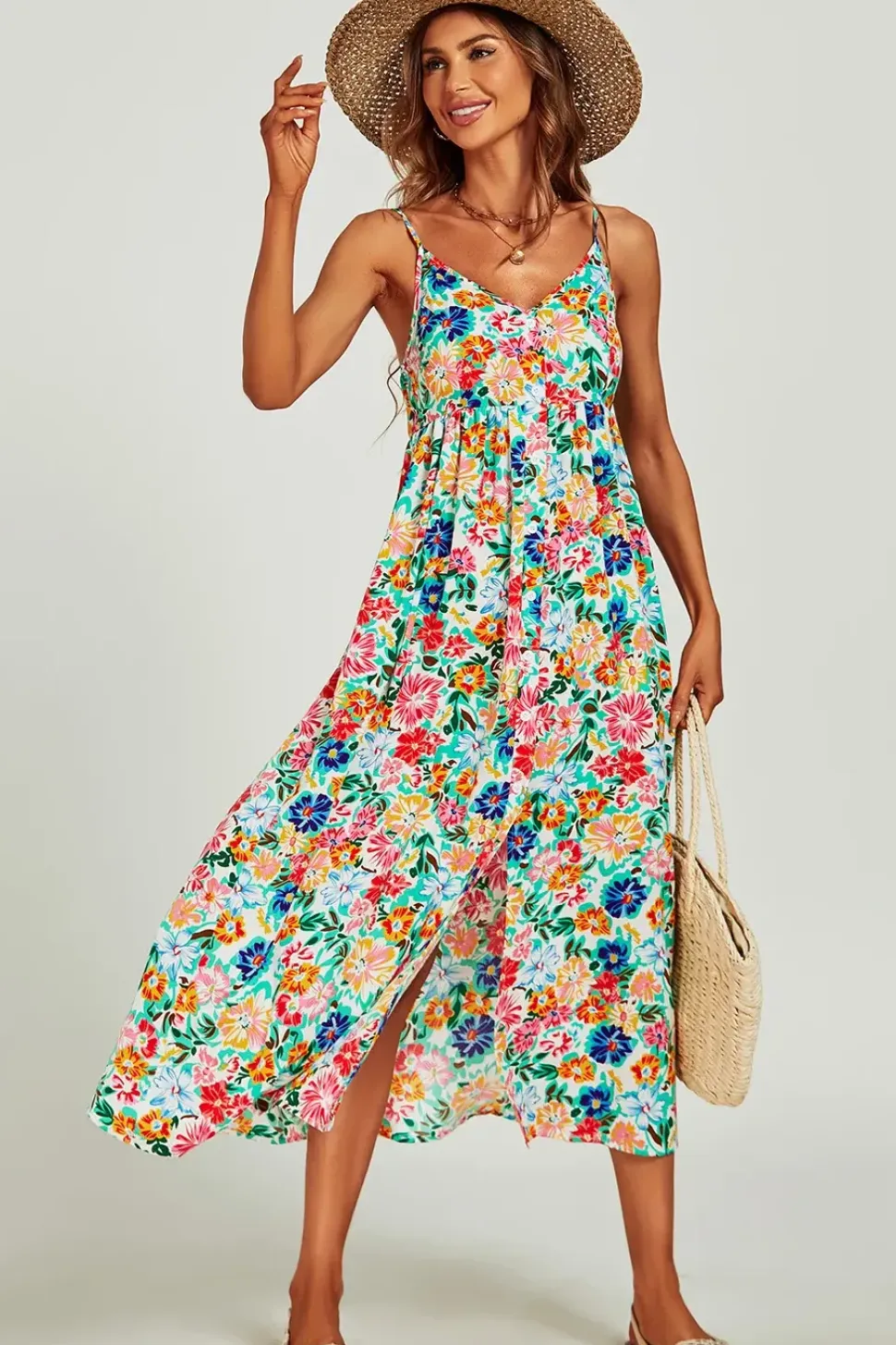 Floral Print Maxi Cami Dress