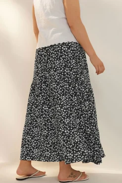 Floral Print Midaxi Skirt