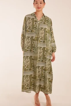 Floral Print Midi Shirt Dress