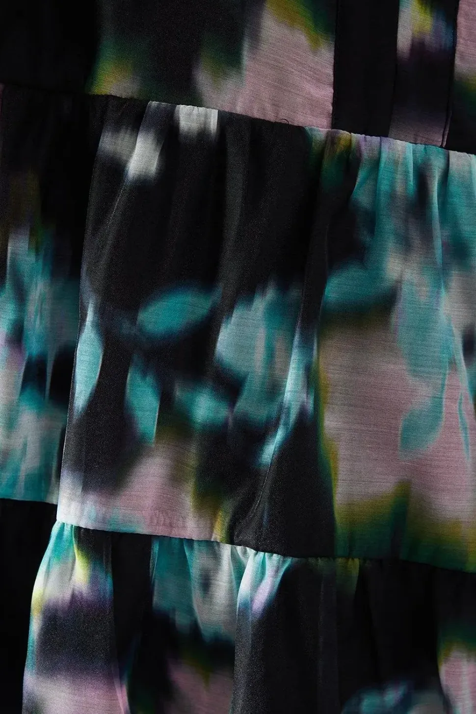 Floral Print Organza Smock Dress