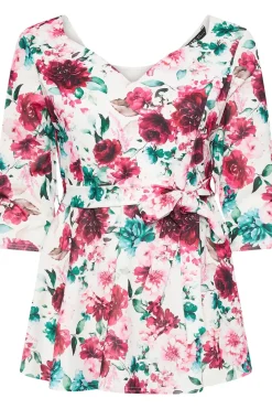 Floral Print Peplum Top