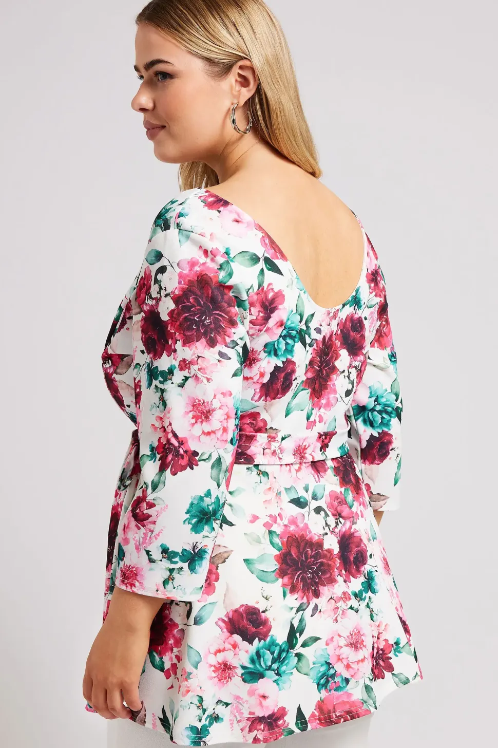 Floral Print Peplum Top