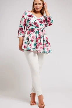 Floral Print Peplum Top