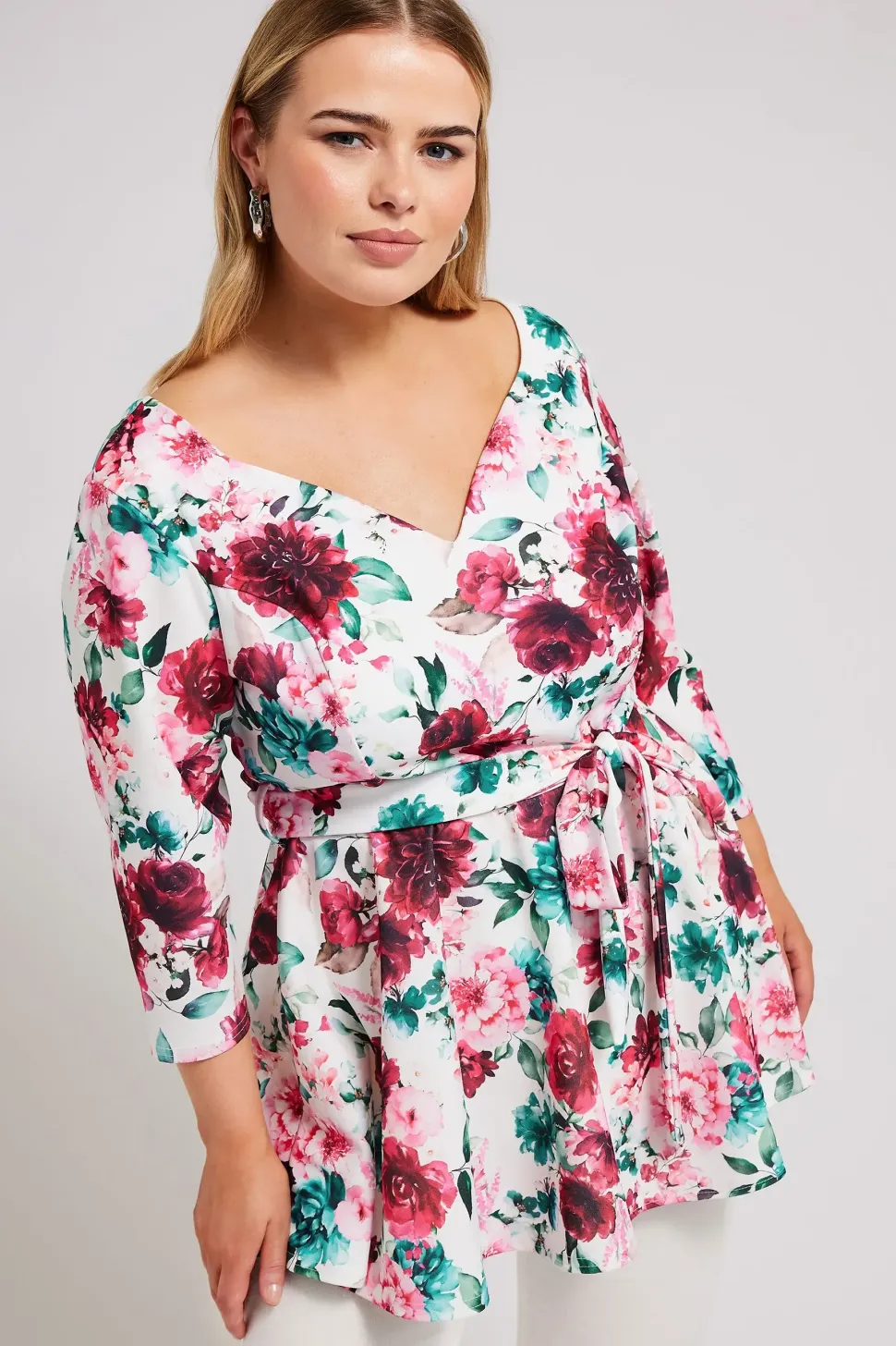 Floral Print Peplum Top