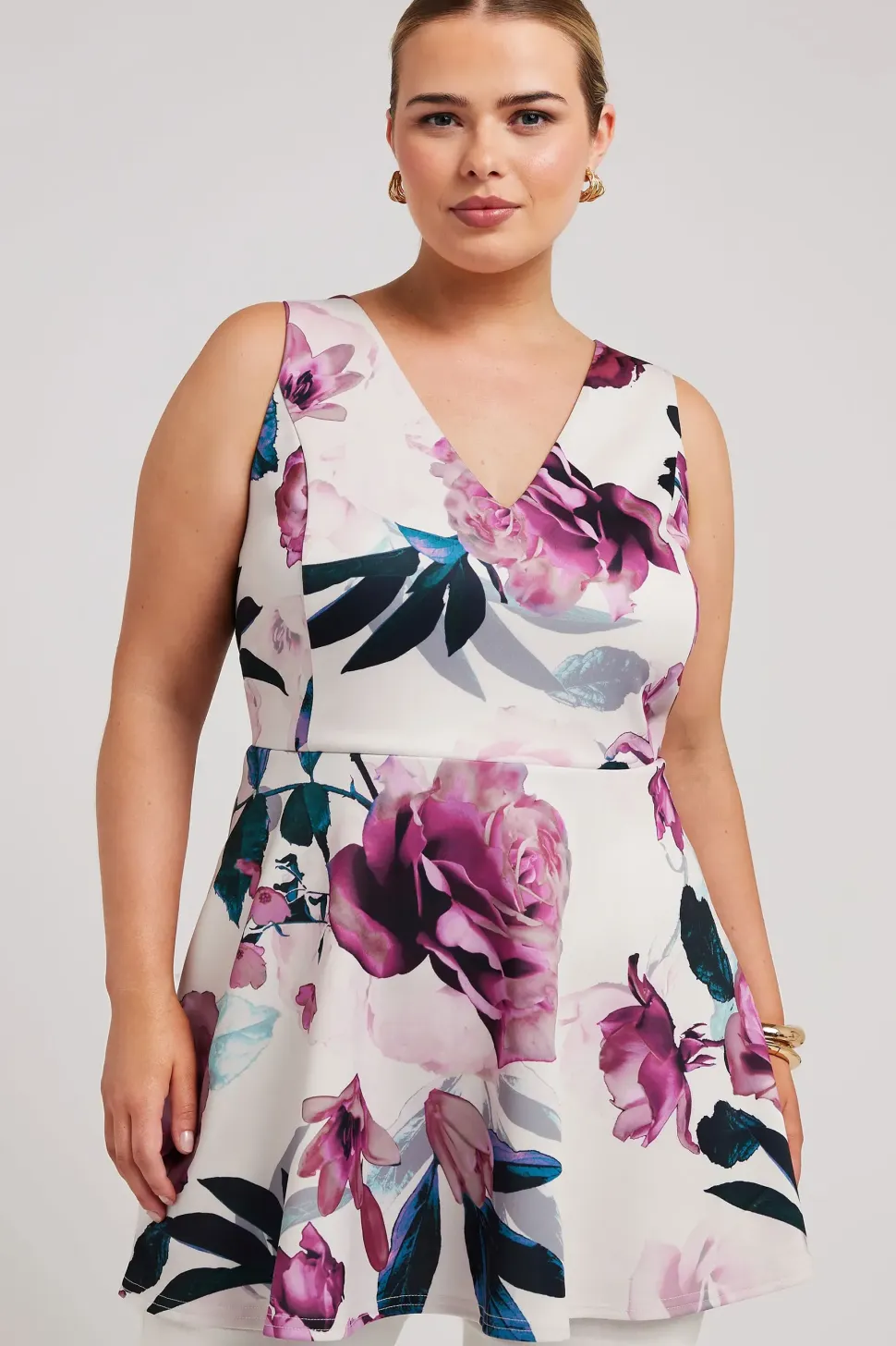 Floral Print Peplum Top