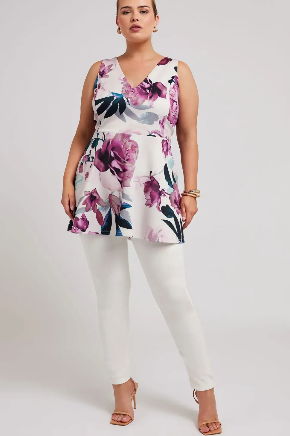 Floral Print Peplum Top