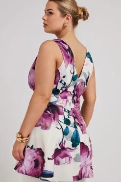 Floral Print Peplum Top