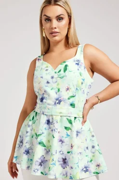 Floral Print Peplum Top