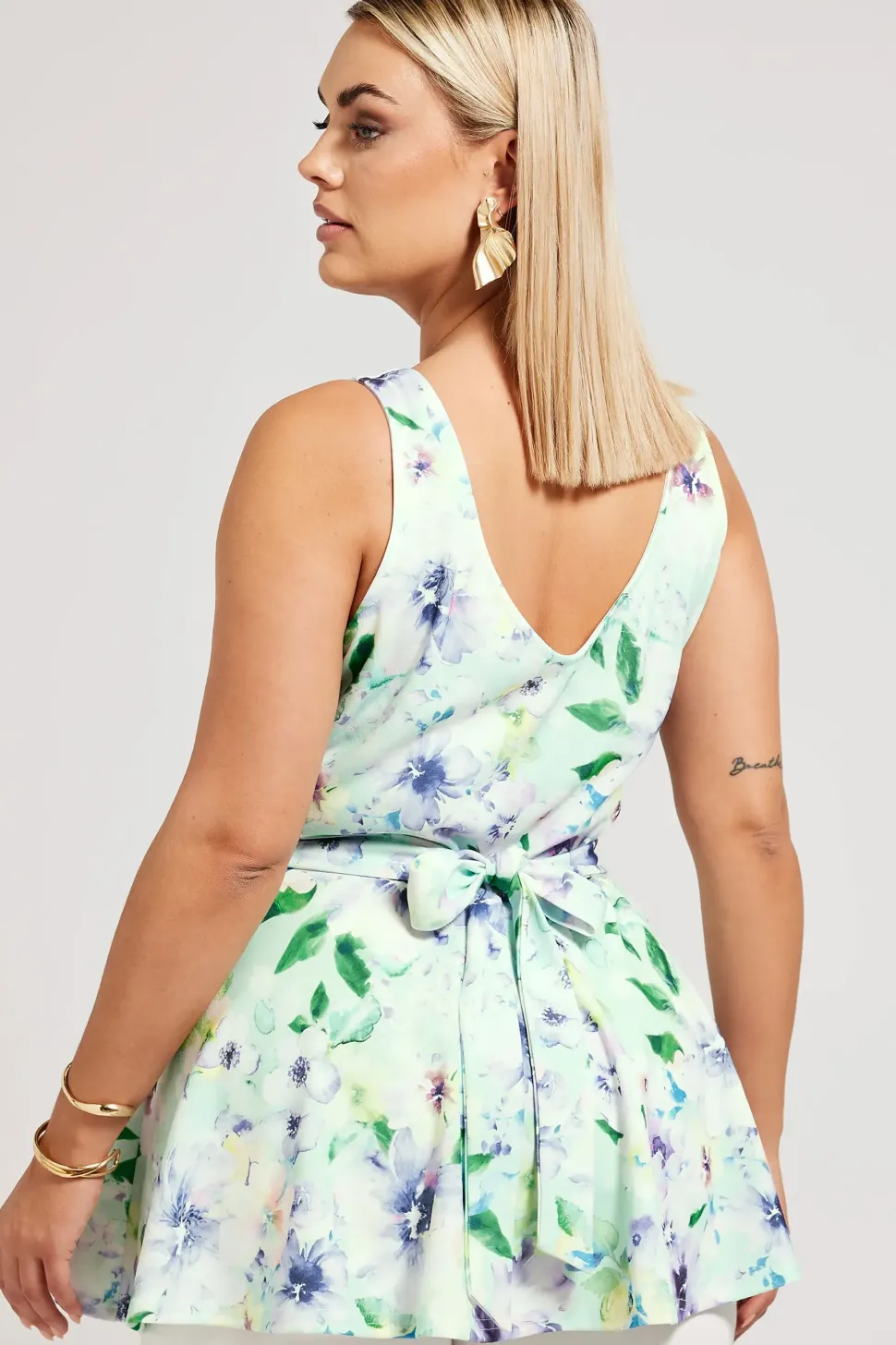 Floral Print Peplum Top