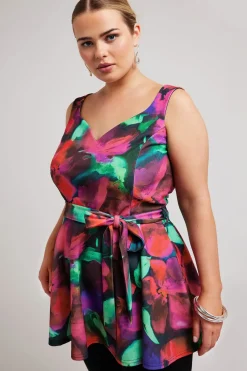 Floral Print Peplum Top
