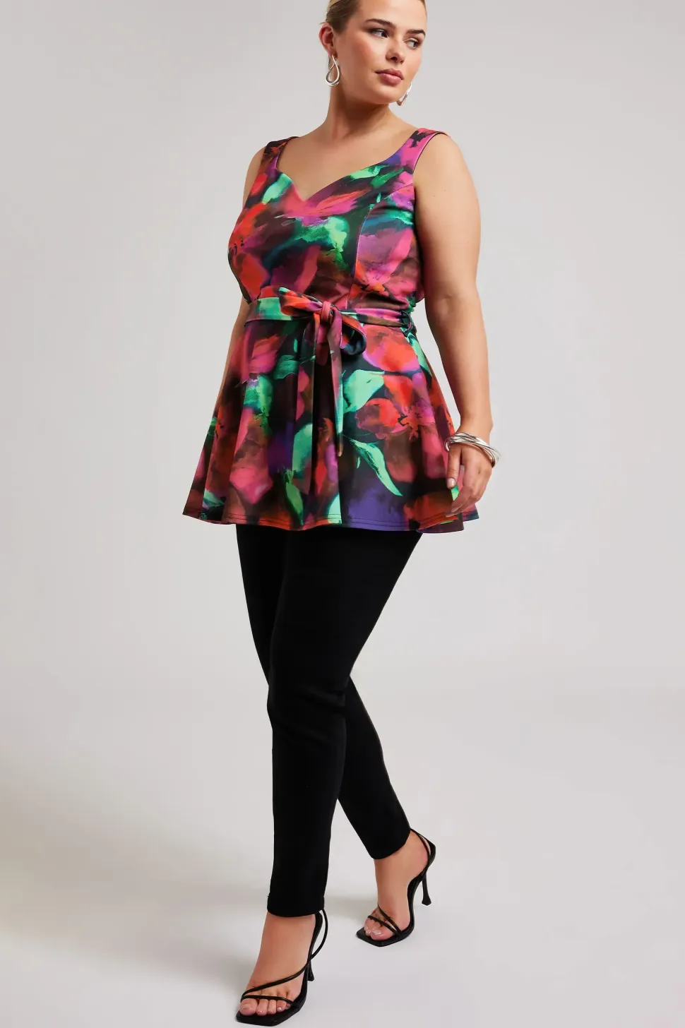 Floral Print Peplum Top