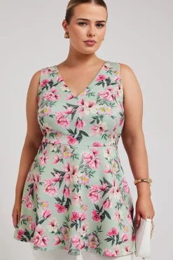 Floral Print Peplum Top