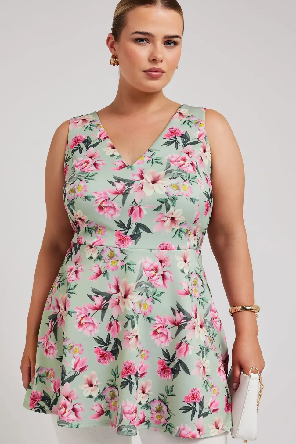 Floral Print Peplum Top