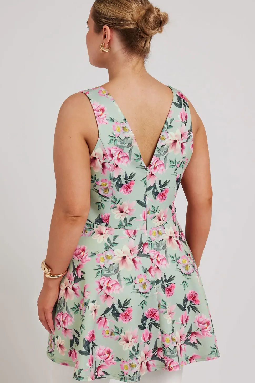 Floral Print Peplum Top