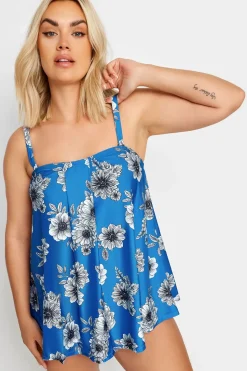 Floral Print Pleated Tankini