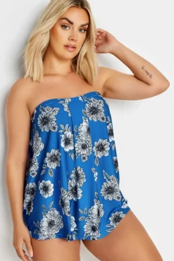 Floral Print Pleated Tankini