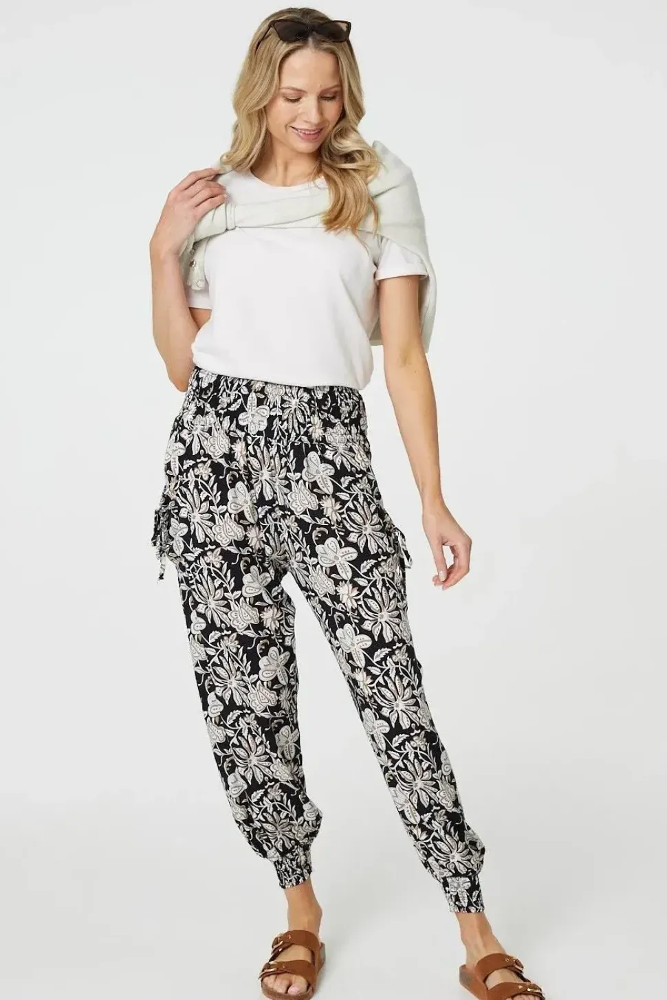 Floral Print Relaxed Harem Pants