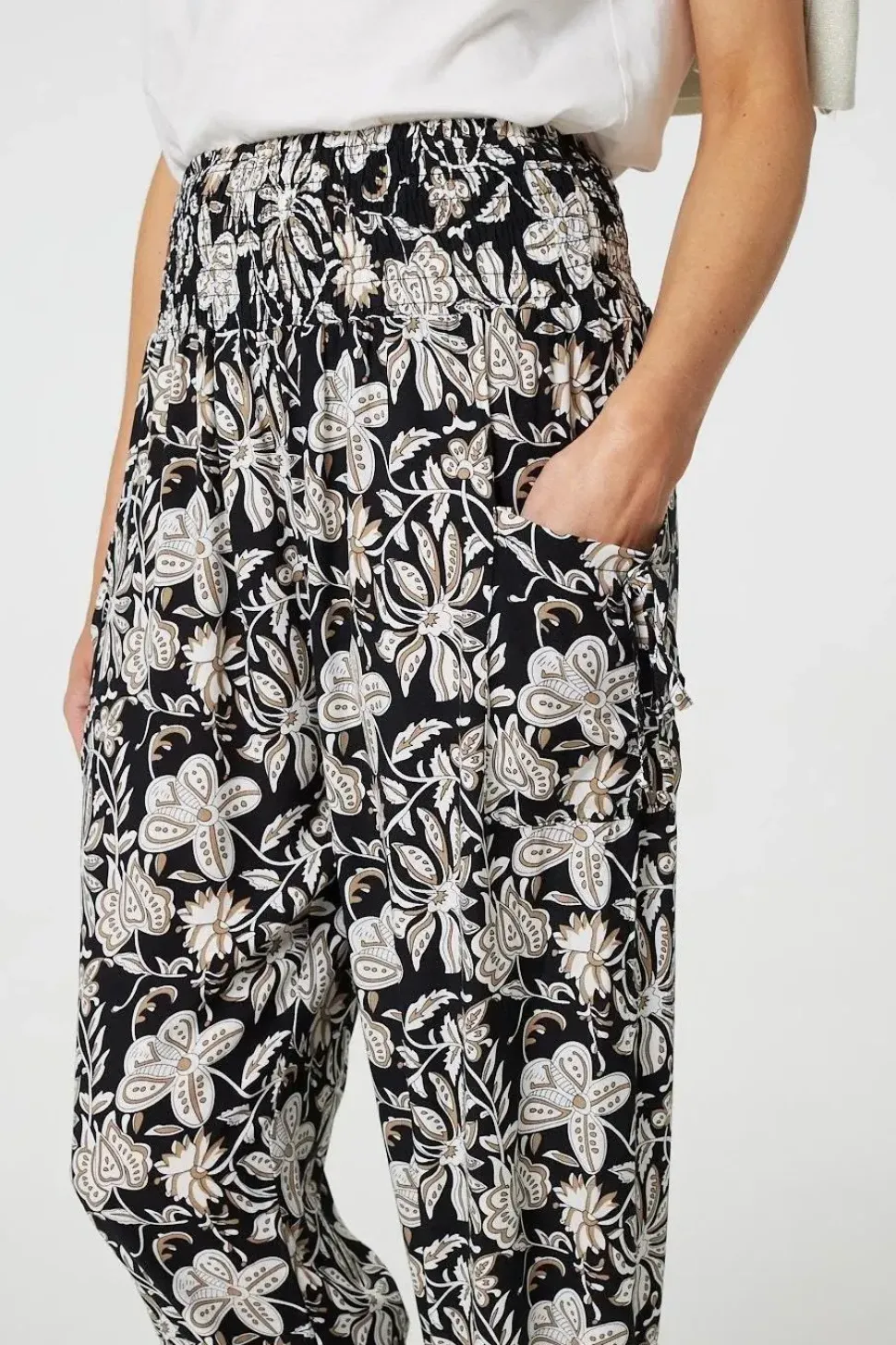 Floral Print Relaxed Harem Pants