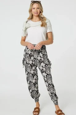 Floral Print Relaxed Harem Pants