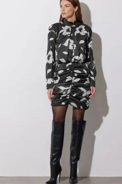 Floral Print Ruched Dress
