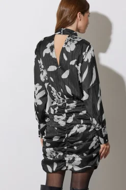 Floral Print Ruched Dress