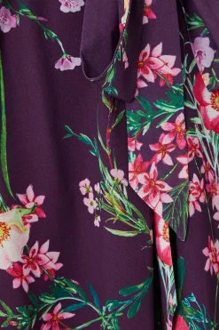 Floral Print Ruffle Midi Dress