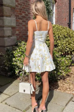Floral Print Strappy Wrap Top Mini Dress