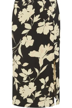 Floral Print Textured Maxi Skirt