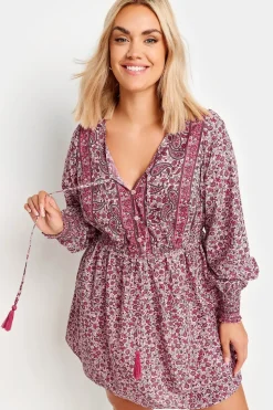 Floral Print Tie Neck Blouse