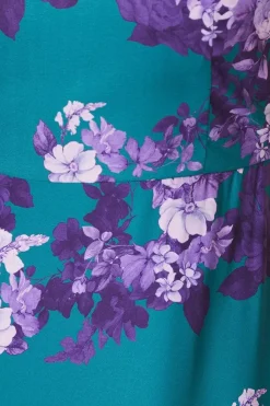 Floral Print Tiered Ruffle Midi Dress