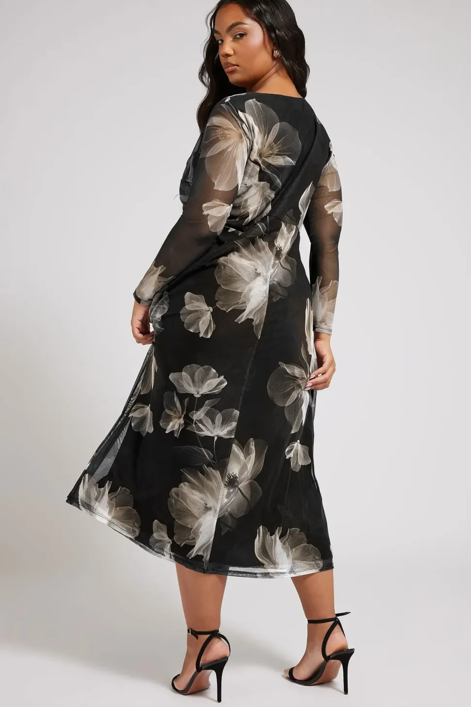 Floral Print Twist Front Maxi Dress