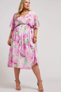 Floral Print Wrap Dress