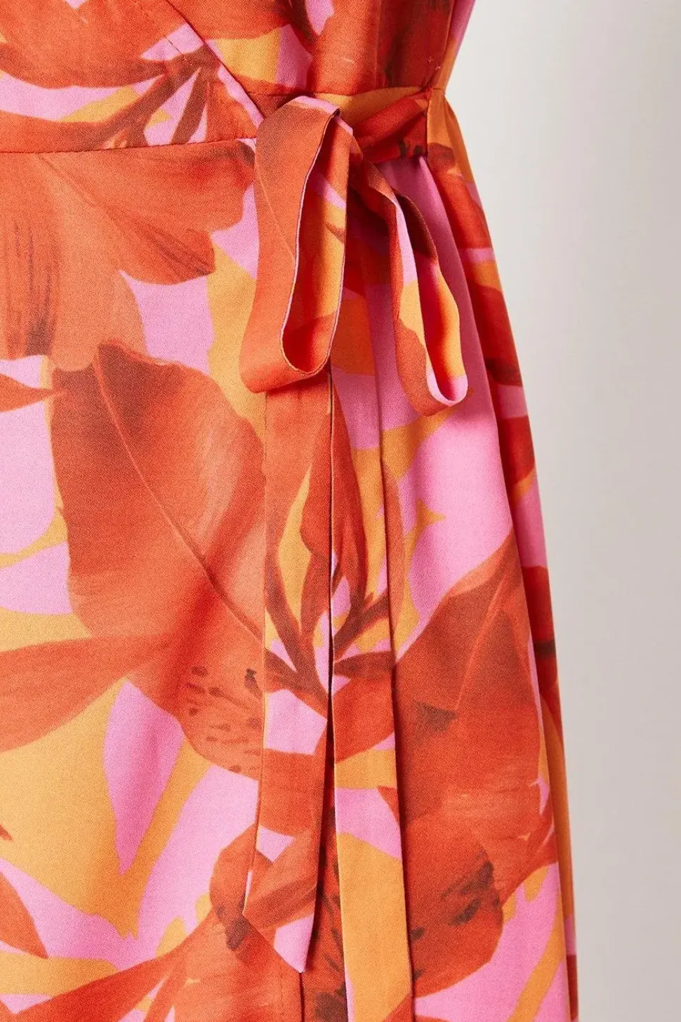 Floral Print Wrap Midi Dress