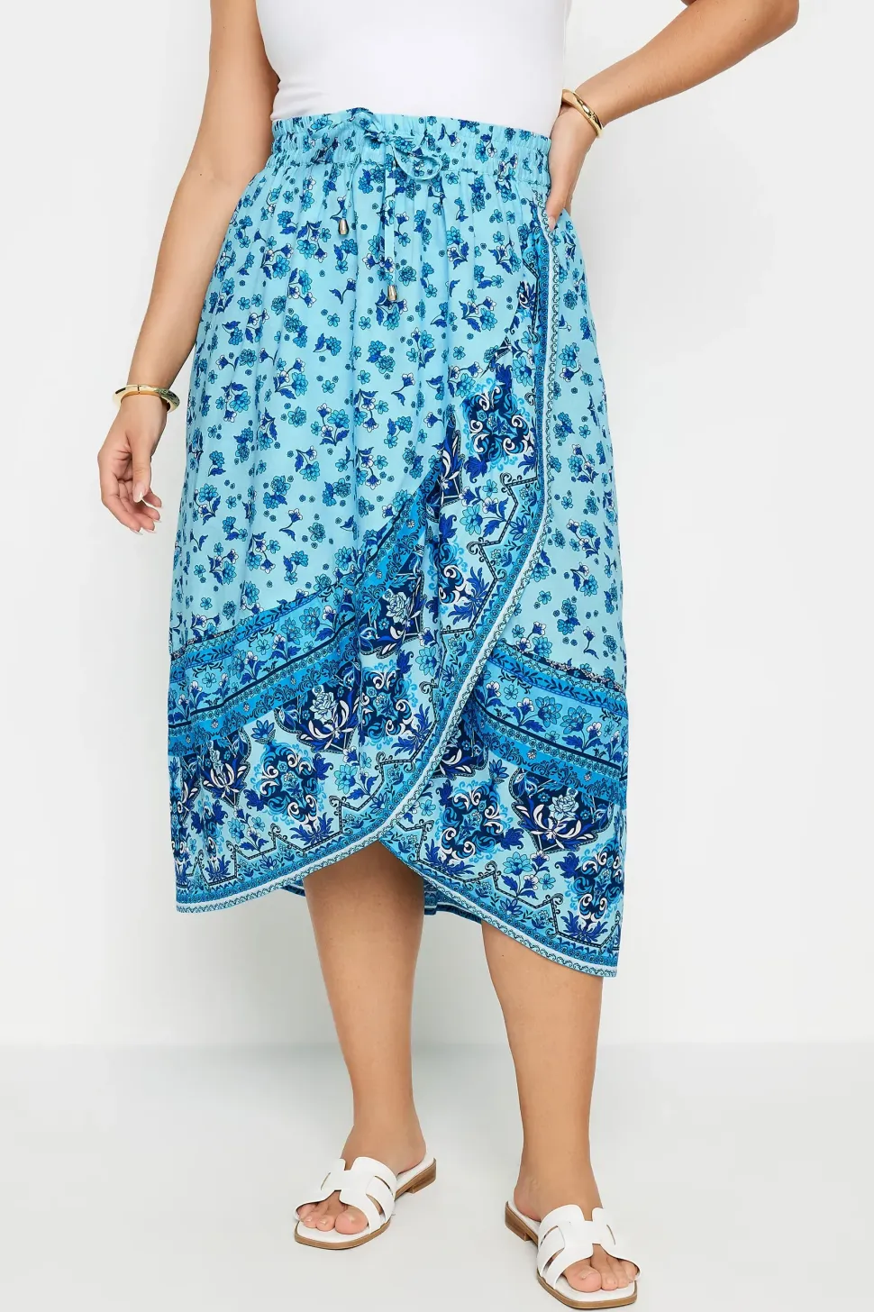 Floral Print Wrap Skirt