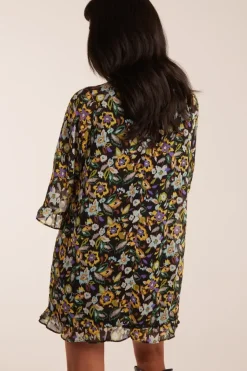 Floral Raglan Sleeve Tunic Dress
